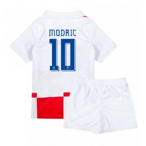 Kroatien Luka Modric #10 Hemmaställ Barn EM 2024 Kortärmad (+ Korta byxor)